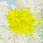 Ausbreitung mit Feststation und einfacher Antenne in 10 m Höhe